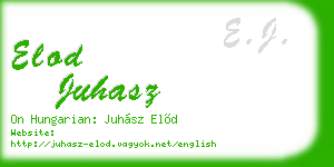 elod juhasz business card