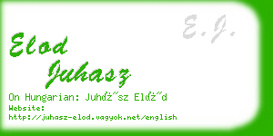 elod juhasz business card